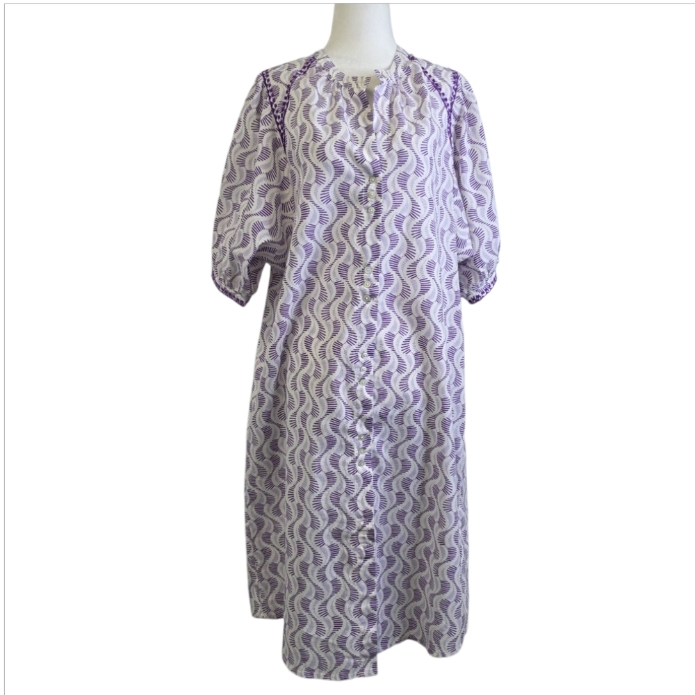 Yerse  abstract print Midi prairie Dress - Picture 3 of 14